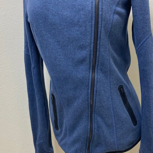 Athleta Hoodie Women’s XS Blue Hiking Sweater Pullover Stretch Slant Zip - Picture 4 of 10